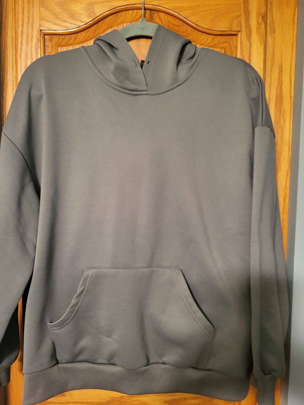 SHEIN Women's Charcoal Gray Hooded Pullover Sweatshirt